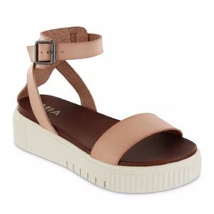 MIA | Platform Sandals Leather Straps Pink 6 Blush NWT NIB